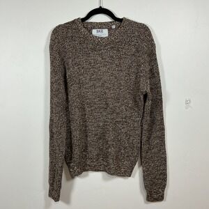 BKE Sweater Mens Small‎ Brown Excellent Marled Cotton Crewneck Textured Knit